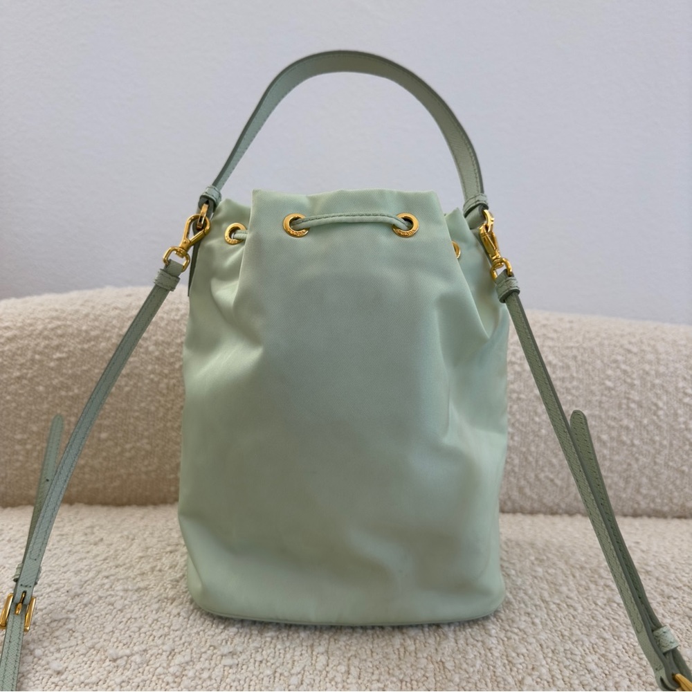 Prada “Aqua” Duet Re-Nylon Bucket Crossbody Handbag Purse - Picture 10 of 16